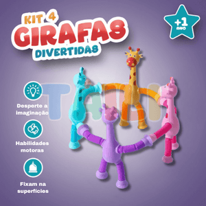 Girafas Divertidas Articulada com Ventosa (Kit 4 )
