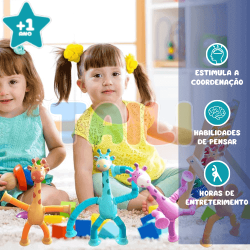 Girafas Divertidas Articulada com Ventosa (Kit 4 )