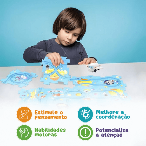 PuzzlePace™ - Conjunto de pistas de carros infantis