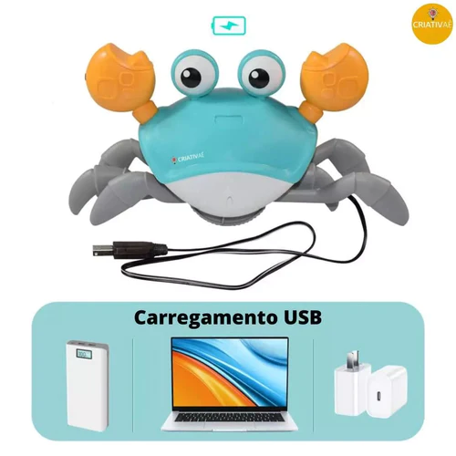 Caranguejo Criativo com Sensor de Obstáculos, Música e Luzes + Brinde