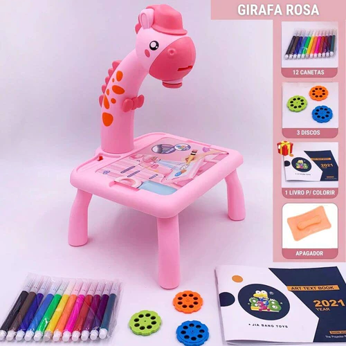 Table Kids™ - Projetor de Desenho com 24 Imagens + Brinde Livro e Hidro cores
