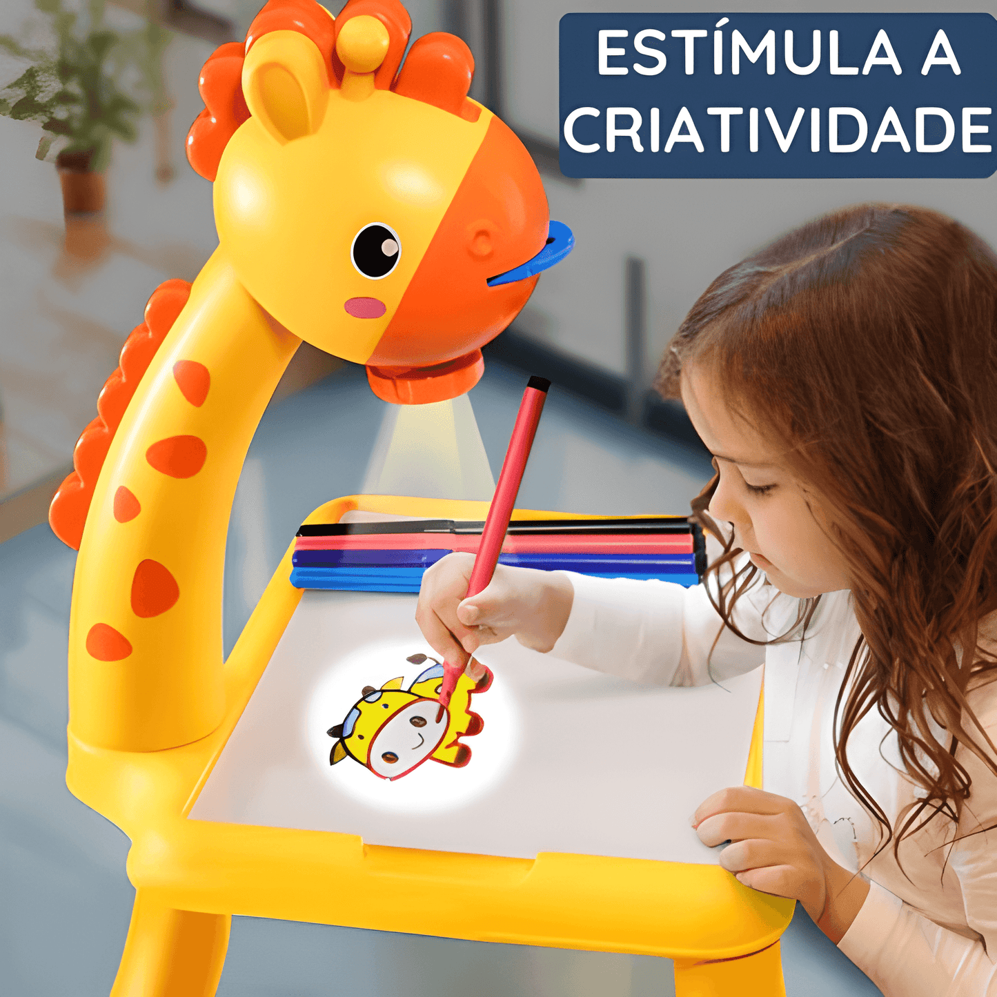 Table Kids™ - Projetor de Desenho com 24 Imagens + Brinde Livro e Hidro cores