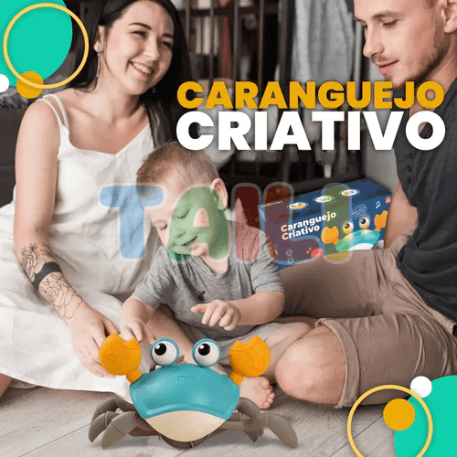 Caranguejo Criativo com Sensor de Obstáculos, Música e Luzes + Brinde