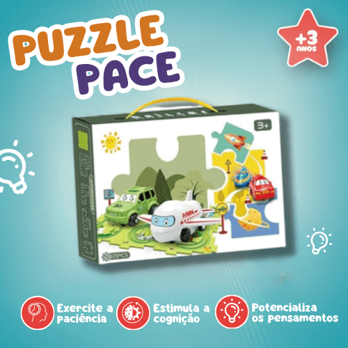 PuzzlePace™ - Conjunto de pistas de carros infantis
