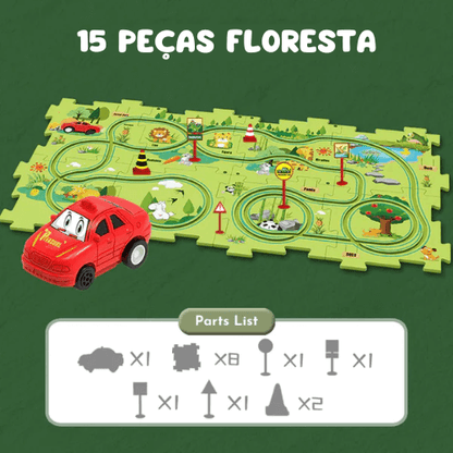 PuzzlePace™ - Conjunto de pistas de carros infantis