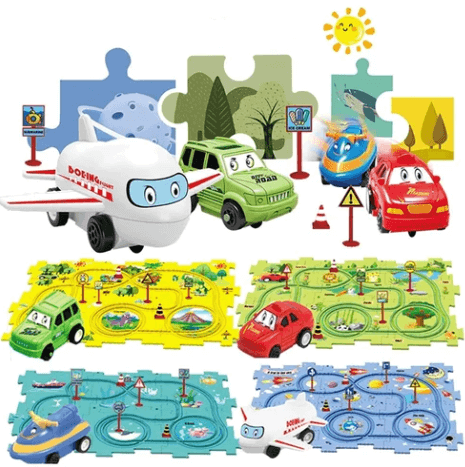 PuzzlePace™ - Conjunto de pistas de carros infantis