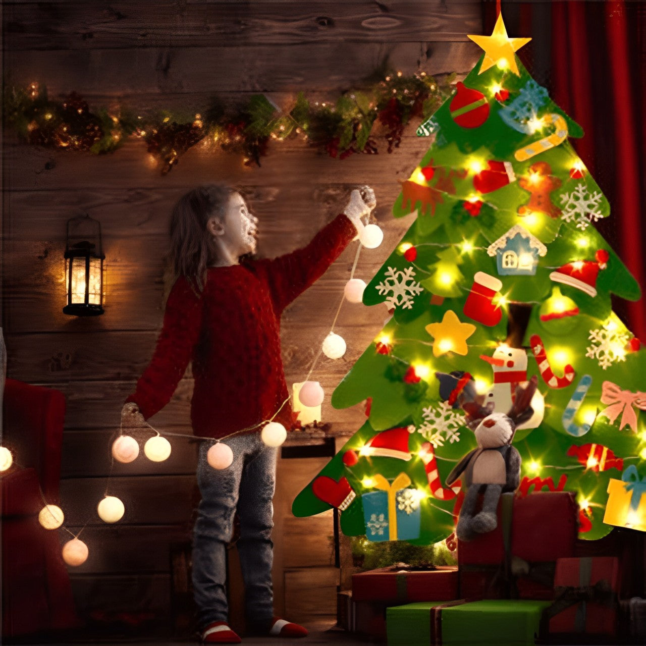 Árvore de Natal com 32 Peças + Pisca Pisca de Brinde